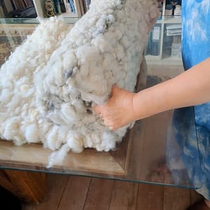 Hånd vævet yogamåtte upcycled uld